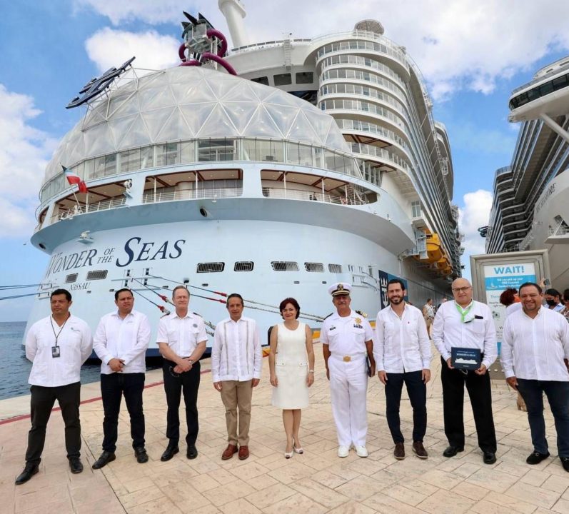 Cozumel recibió el crucero más grande del mundo, Wonder of the Seas.