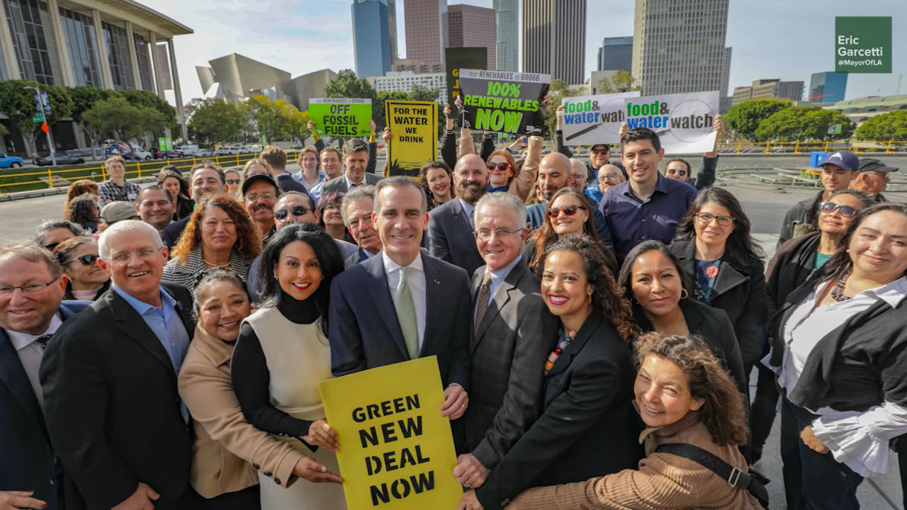 El alcalde Eric Garcetti presentó el programa Green New Deal de Los Ángeles 