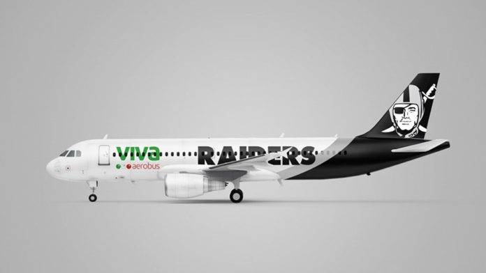 Viva Aerobus vestirá uno de sus aviones con el logo de Los Raiders