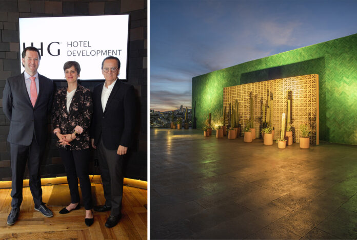 Paul Adan, Julienne Smith y Jorge Paez, ejecutivos de IHG Hotels & Resorts para México, América Latina y el Caribe